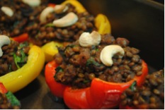 Lentil-stuffed pepper