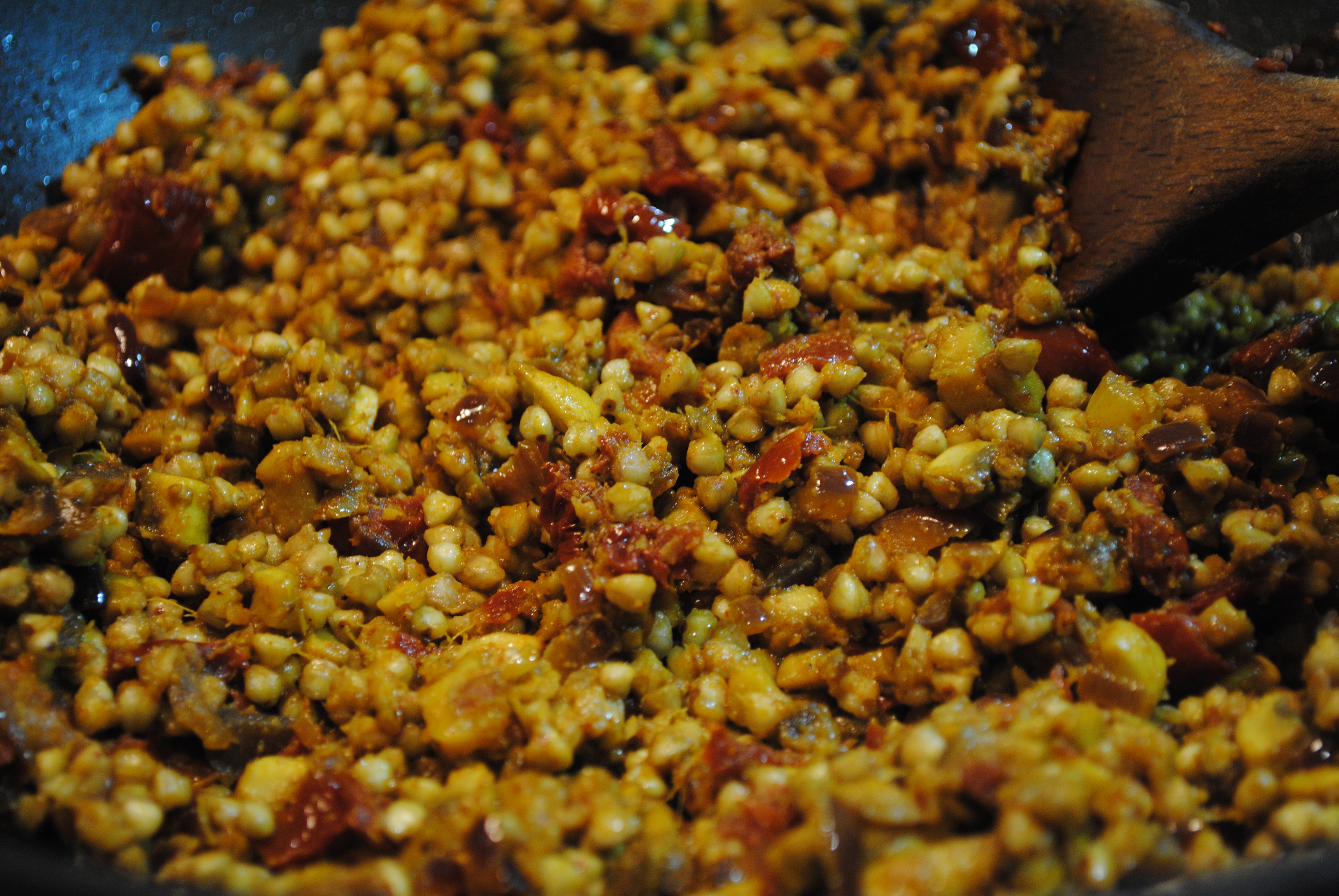 Spiced bean and buckwheat celebration loaf mixture